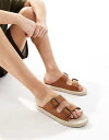【送料無料】 エイソス メンズ サンダル シューズ ASOS DESIGN two strap sandal espadrilles in tan Tan