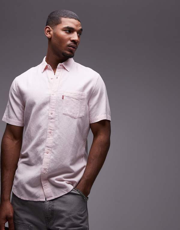 ̵ ꡼Х   ȥåץ Levi's Sunset short sleeve linen cotton mix ...