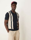 【送料無料】 セレクテッドオム メンズ ポロシャツ トップス Selected Homme knitted polo in navy with stripes ...