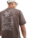 【送料無料】 コットンオン メンズ Tシャツ トップス Cotton On cropped fit t-shirt with Silver Spur graphic in chocolate Multi