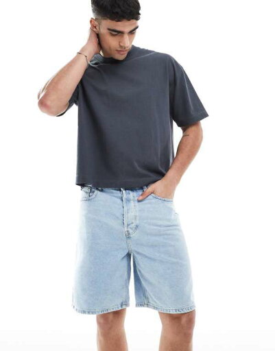 【送料無料】 オンリーアンドサンズ メンズ ハーフパンツ・ショーツ ボトムス ONLY & SONS loose fit denim shorts in light blue wash Light Blue Denim 【送料無料】 オンリーアンドサンズ メンズ ハーフパンツ・ショーツ ボトムス ONLY & SONS loose fit denim shorts in light blue wash Light Blue Denim