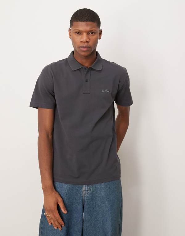 ̵ Х󥯥饤  ݥ ȥåץ Calvin Klein Jeans label logo polo in b...