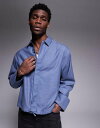 【送料無料】 エイソス メンズ シャツ トップス ASOS DESIGN boxy oversized flannel shirt in blue BLUE(4)