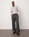 【送料無料】 エイソス メンズ カジュアルパンツ ボトムス ASOS DESIGN wide flare smart pants in charcoal CHARCOAL(4)