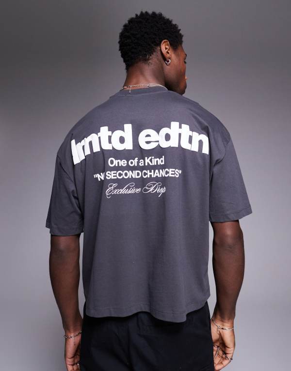 ̵   T ȥåץ ASOS DESIGN boxy oversized t-shirt with back...