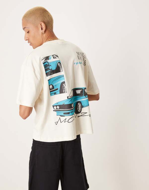 ̵   T ȥåץ ASOS DESIGN boxy oversized T-shirt with fron...