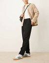 【送料無料】 エイソス メンズ カジュアルパンツ ボトムス ASOS DESIGN smart oversized tapered pants with front pleat in black Black(4)