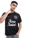 【送料無料】 リバーアイランド メンズ ポロシャツ トップス River Island sporty polo top in black Black