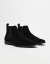 【送料無料】 エイソス メンズ ブーツ・レインブーツ シューズ ASOS DESIGN chelsea boots in black faux suede Bl...