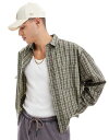【送料無料】 エイソス メンズ シャツ トップス ASOS DESIGN boxy oversized shirt in green plaid GREEN(4)