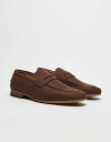 【送料無料】 エイソス メンズ スリッポン・ローファー シューズ ASOS DESIGN loafers in brown faux suede with na...