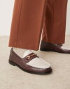 【送料無料】 エイソス メンズ スリッポン・ローファー シューズ ASOS DESIGN loafers in burgundy and white leath...