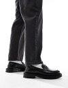 【送料無料】 ウォークロンドン メンズ スリッポン・ローファー シューズ Walk London Jagger saddle loafer in black l...