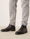 【送料無料】 マンゴ メンズ ブーツ・レインブーツ シューズ Mango elastic detail chelsea boots in black Black