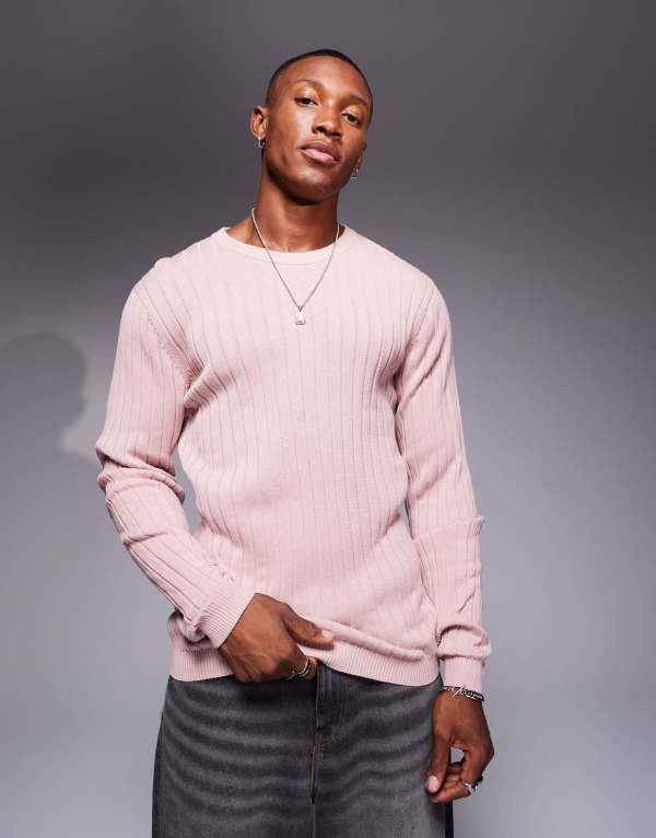 ̵   ˥åȡ  ASOS DESIGN essential muscle fit knitted...