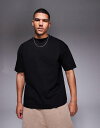 【送料無料】 エイソス メンズ Tシャツ トップス ASOS DESIGN premium heavyweight oversized t-shirt 300gsm in black Black(4)