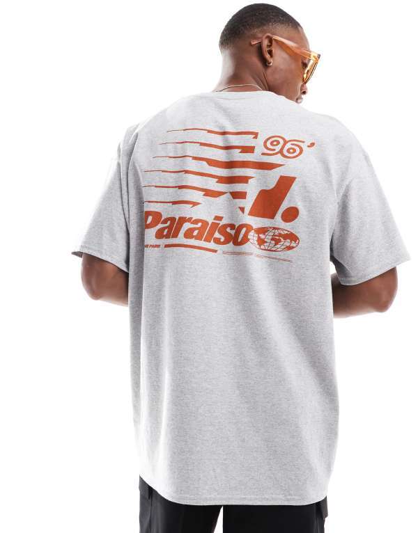 ̵   T ȥåץ ASOS DESIGN oversized t-shirt with paraiso b...