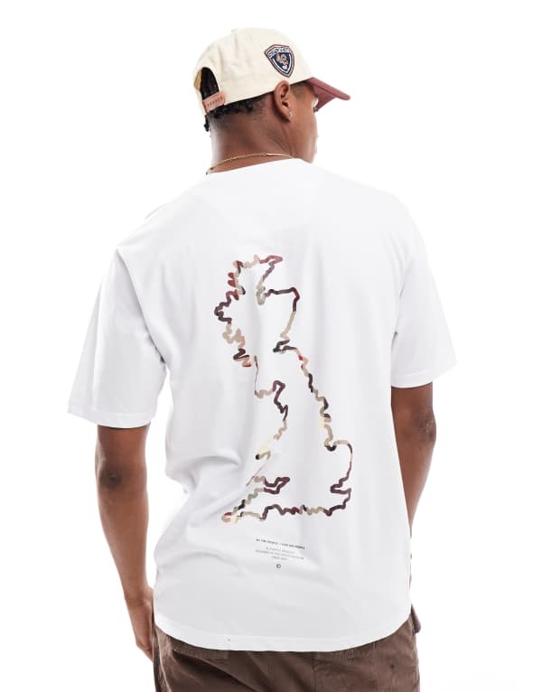 【送料無料】 マーシャルアーティスト メンズ Tシャツ トップス Marshall Artist House Check map T-shirt in white WHITE