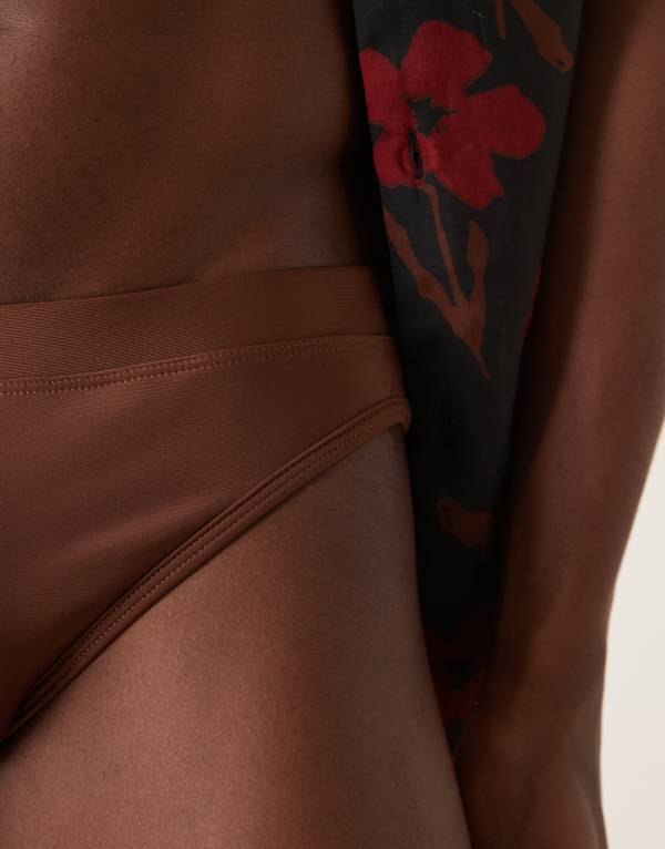 エイソス メンズ 水着 ハーフパンツ・ショーツ ASOS DESIGN swim briefs BROWN ブラウン