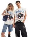 【送料無料】 エイソス レディース ベスト トップス ASOS DESIGN unisex oversized license tank in off whit...