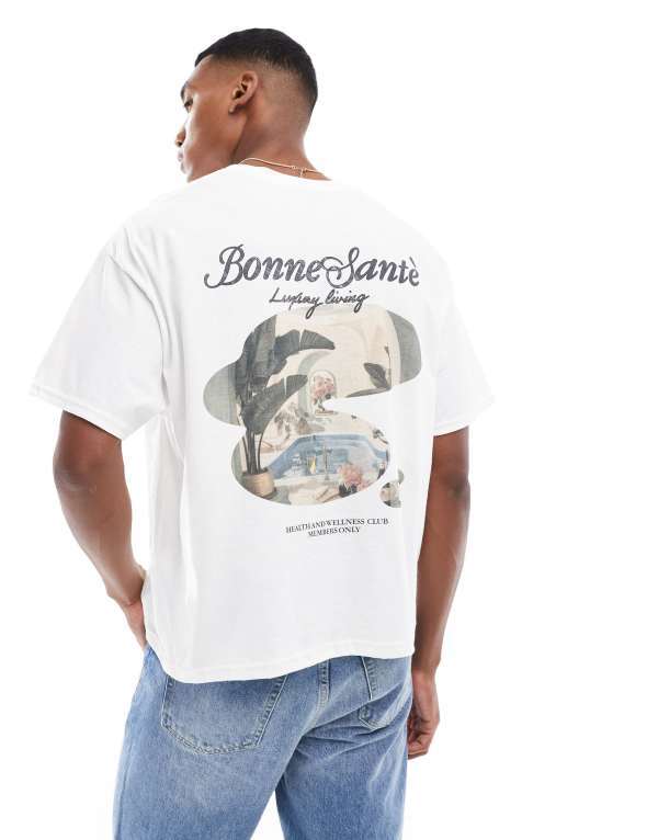 ̵   T ȥåץ ASOS DESIGN boxy oversized t-shirt in white ...