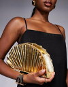 【送料無料】 トゥルーデカデンス レディース クラッチバッグ バッグ True Decadence metallic pleated clutch bag gold Gold
