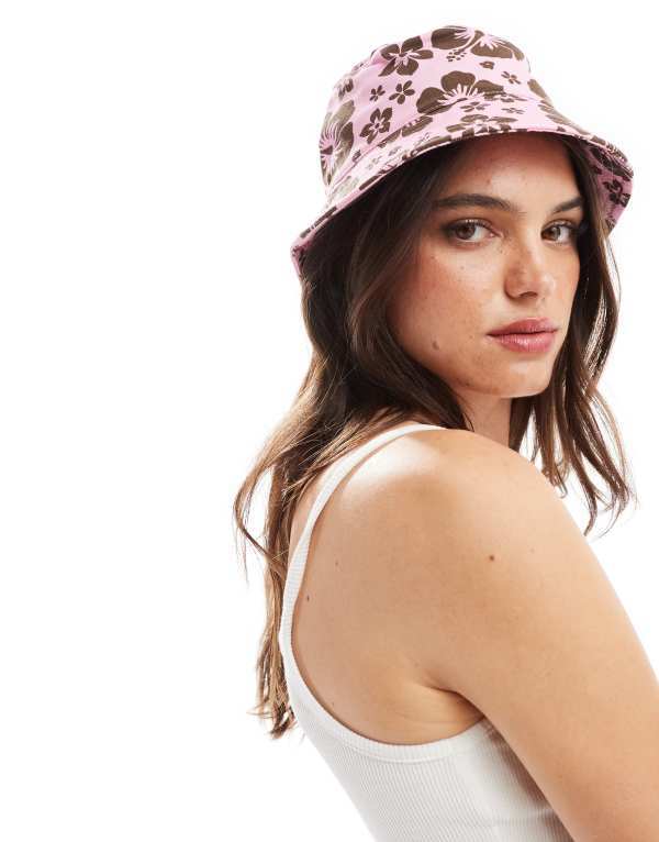 ̵ ޥ ǥ ˹ ꡼ Mango flower print bucket hat in pink PINK