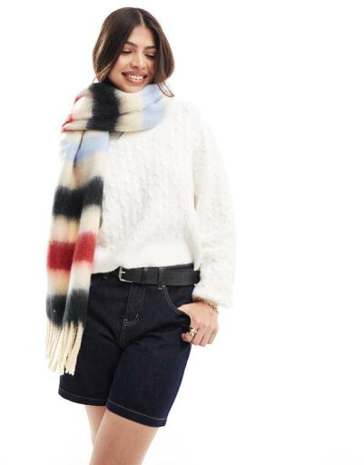【送料無料】 グラマラス レディース マフラー・ストール・スカーフ アクセサリー Glamorous striped blanket scarf in multi Multi 【送料無料】 グラマラス レディース マフラー・ストール・スカーフ アクセサリー Glamorous striped blanket scarf in multi Multi