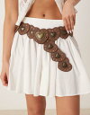 【送料無料】 エイソス レディース ベルト アクセサリー ASOS DESIGN faux suede studded heart disc detail wa...