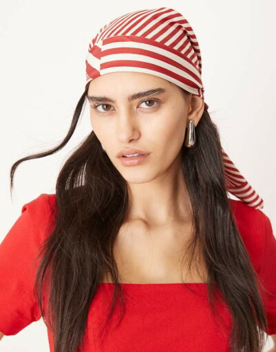 【送料無料】 エイソス レディース マフラー・ストール・スカーフ アクセサリー ASOS DESIGN medium headscarf in red stripe print Multi 【送料無料】 エイソス レディース マフラー・ストール・スカーフ アクセサリー ASOS DESIGN medium headscarf in red stripe print Multi