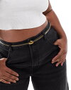 【送料無料】 エイソス レディース ベルト アクセサリー ASOS DESIGN CURVE domed skinny waist and hip belt i...