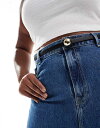 【送料無料】 エイソス レディース ベルト アクセサリー ASOS DESIGN CURVE domed skinny waist and hip belt i...