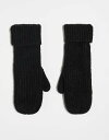 【送料無料】 ピーシーズ レディース 手袋 アクセサリー Pieces Pyron knitted mittens in black Black
