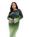 【送料無料】 ヴェロモーダ レディース ワンピース トップス Vero Moda Curve long sleeved mesh dress in green ...