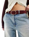 【送料無料】 エイソス レディース ベルト アクセサリー ASOS DESIGN suede belt with fine tubular buckle in ...