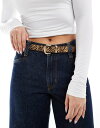 【送料無料】 エイソス レディース ベルト アクセサリー ASOS DESIGN leather waist and hip tiger print belt ...