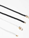 【送料無料】 エイソス レディース ベルト アクセサリー ASOS DESIGN 2-pack braided skinny waist and hip belt multi