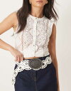 【送料無料】 エイソス レディース ベルト アクセサリー ASOS DESIGN statement disc belt in white white