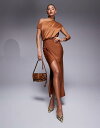 【送料無料】 エイソス レディース ワンピース トップス ASOS DESIGN one shoulder midi dress with cowl back ...