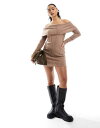【送料無料】 ミスセルフフリッジ レディース ワンピース トップス Miss Selfridge brushed rib knit off the should...