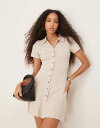 【送料無料】 エイソス レディース ワンピース トップス ASOS DESIGN collared mini column tea dress with but...