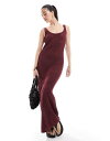 フォース&レックレス レディース トップス ワンピース スイム/サーフ Burgundy 4th & Reckless crochet scoop neck maxi beach dress in burgundy