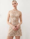【送料無料】 モーテル レディース ワンピース トップス Motel zeyana sequin mini tank dress in gold GOLD(4)