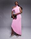 【送料無料】 エイソス レディース ワンピース トップス ASOS DESIGN fallen shoulder asymmetric hem midi dre...
