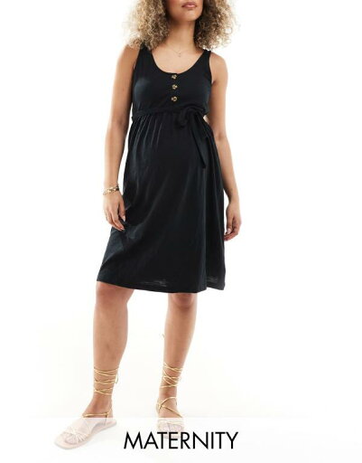 【送料無料】 ママライシアス レディース ワンピース トップス Mamalicious Maternity 2 function nursing button up mini sundress in black Black 【送料無料】 ママライシアス レディース ワンピース トップス Mamalicious Maternity 2 function nursing button up mini sundress in black Black
