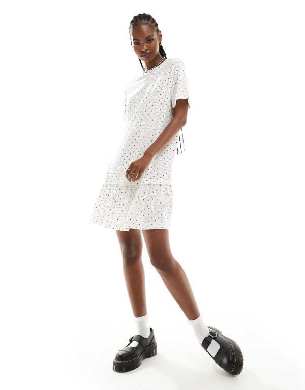 ̵  ǥ ԡ ȥåץ Monki jersey mini dress with drop waist in...