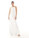 【送料無料】 マンゴ レディース ワンピース トップス Mango metal gold straps maxi dress in white WHITE