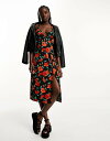 【送料無料】 ブレーブソウル レディース ワンピース トップス Brave Soul Rosey cami strap midaxi dress in red floral print Black/red(4)