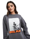 【送料無料】 エイソス レディース パーカー・スウェット アウター ASOS DESIGN oversized sweatshirt with Milan gr...