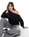 【送料無料】 コットンオン レディース パーカー・スウェット アウター Cotton On off shoulder fleece sweatshirt in ...